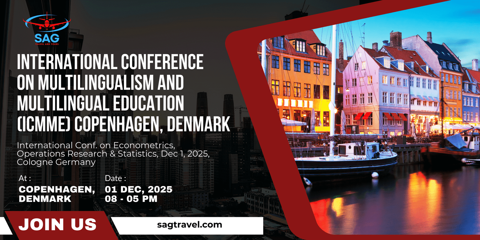 Navy and Orange Modern Business Conference 2023 Banner Landscape